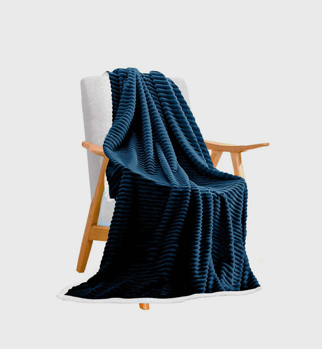 SOGA Throw Blanket Dark Blue