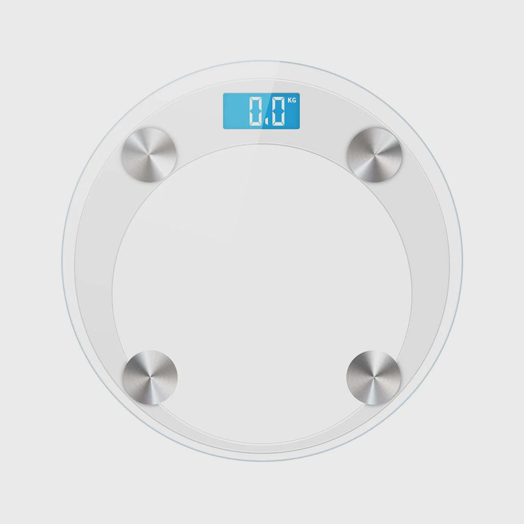 180kg Digital Glass LCD Scales Round White