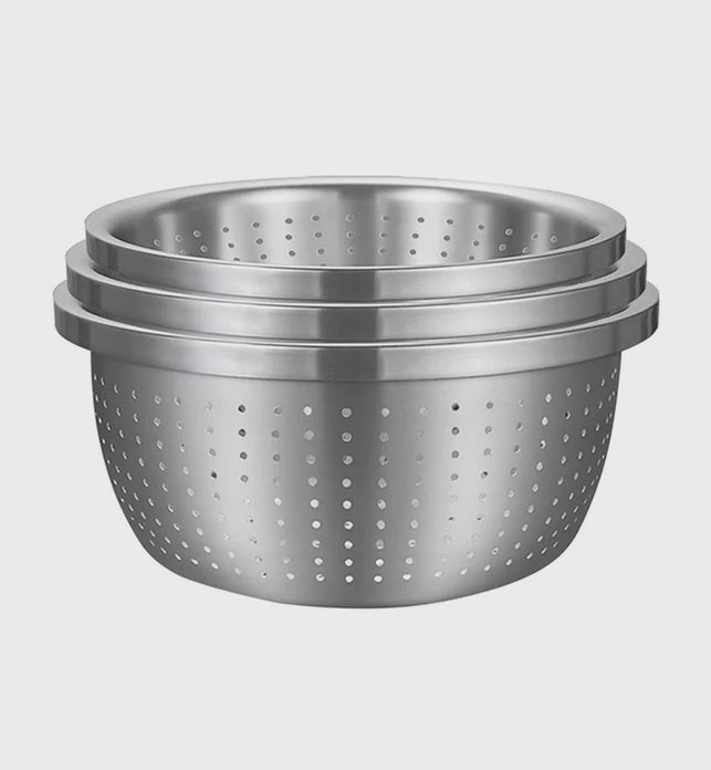 SOGA Stainless Steel Metal Basket Strainer 3PCS Set A