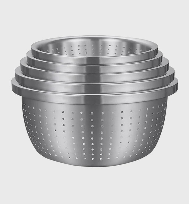 SOGA Stainless Steel Metal Basket Strainer 5PCS Set A