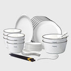 Diamond Pattern Ceramic Dinnerware Set of 22