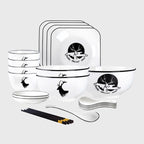 White Antler Printed Ceramic Dinnerware Set of 13