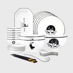 White Antler Printed Ceramic Dinnerware Set of 20