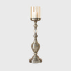 49.5cm Glass Candle Holder Iron Metal