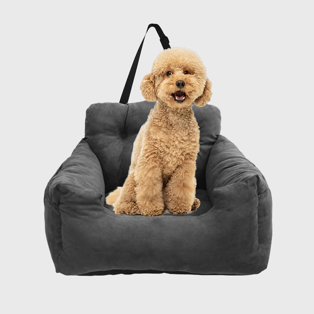 Portable Soft Padded Car Seat Dog Carrier Bed Grey