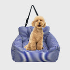 Portable Soft Padded Car Seat Dog Carrier Bed Blue