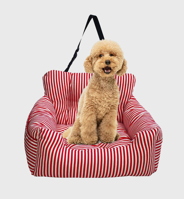 Portable Soft Padded Car Seat Dog Carrier Bed Red