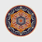 SOGA 90cm Round Mandala Ethnic Style Round Carpet Anti-slip Doormat Home Decor