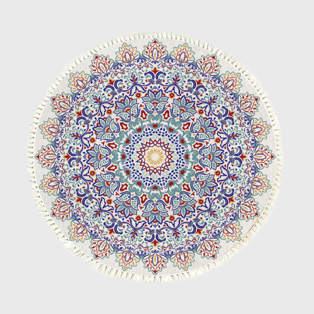 SOGA 120cm Mandala Area Rug for Living Room Lounge Bedroom Anti-slip Doormat Home Decor
