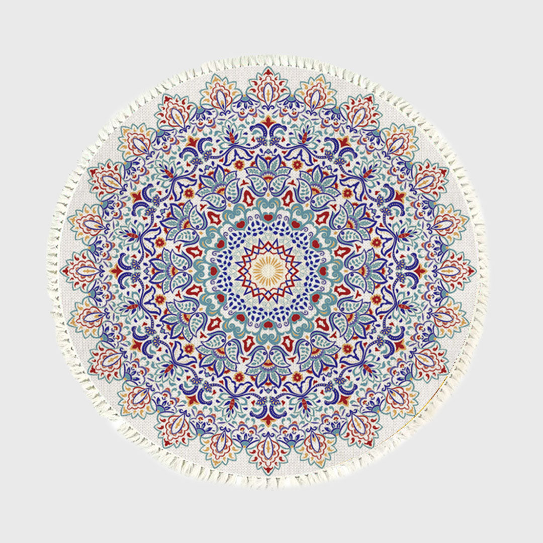 SOGA 120cm Mandala Area Rug for Living Room Lounge Bedroom Anti-slip Doormat Home Decor