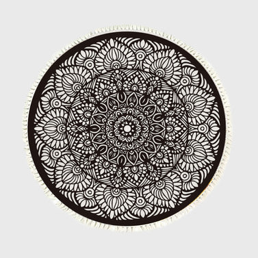 SOGA 120cm Mandala Modern Ethnic Tassel Print Anti-slip Doormat Home Decor