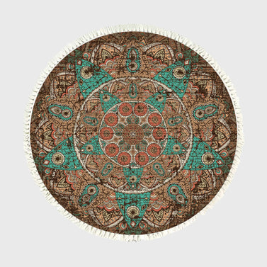 SOGA 90cm Mandala Round Area Thick Anti-slip Doormat Home Decor