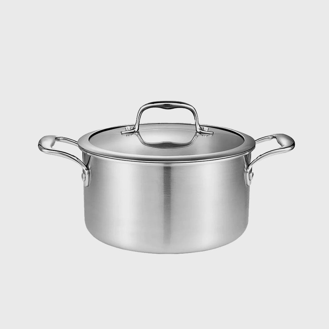 20cm Stainless Steel Soup Pot with Glass Lid
