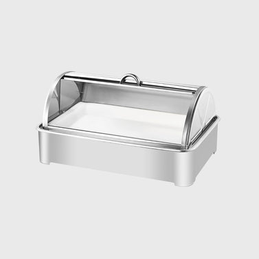 SOGA 59x38.5cm Silver Color Ceramic Serving Bowl Chafing Dish for Kitchen Essential