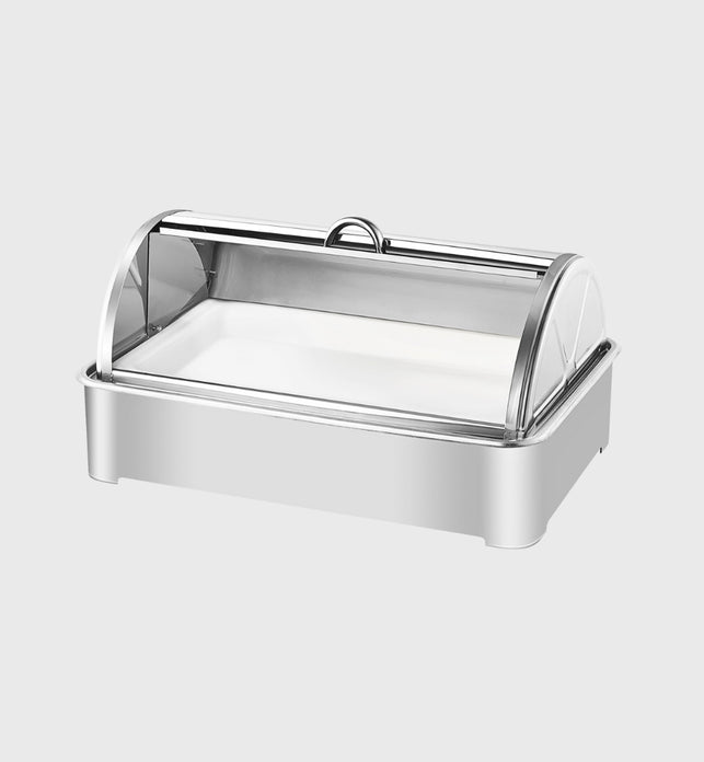 SOGA 59x38.5cm Silver Color Ceramic Serving Bowl Chafing Dish for Kitchen Essential