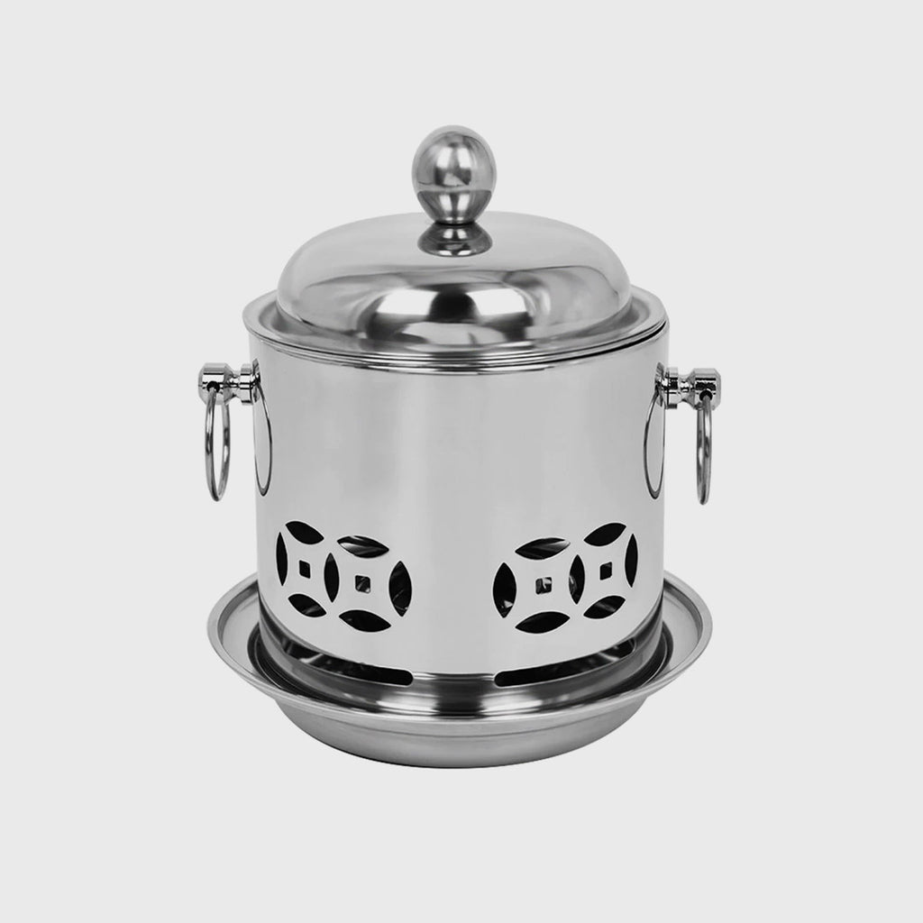 Stainless Steel Single Asian Hot Pot with Lid