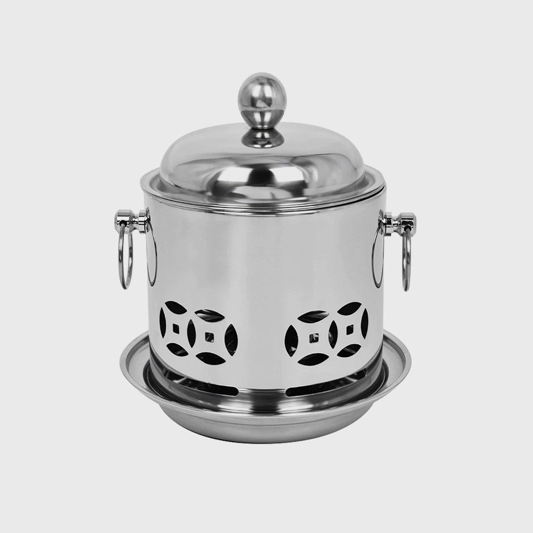 Stainless Steel Single Asian Hot Pot with Lid