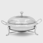 Stainless Steel Round Chafing Dish with Glass Top Lid
