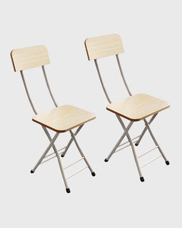 Maple Foldable Chair Space Saving Seat Set of 2 White