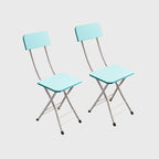 Foldable Chair Space Saving Seat Set of 2 Blue