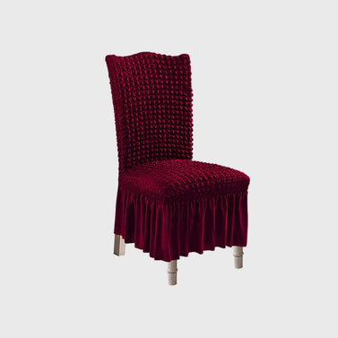 Burgundy Chair Cover Seat Protector with Ruffle Skirt