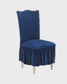 Blue Chair Cover Seat Protector with Ruffle Skirt