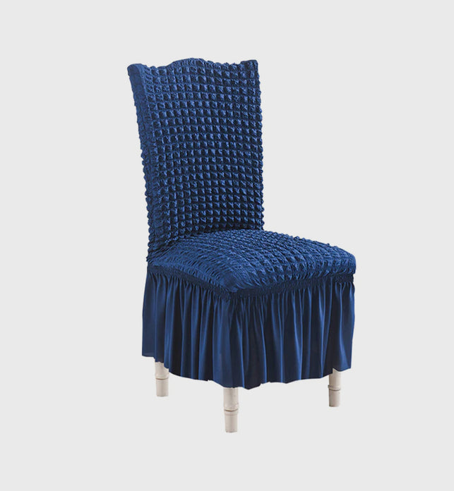 Blue Chair Cover Seat Protector with Ruffle Skirt