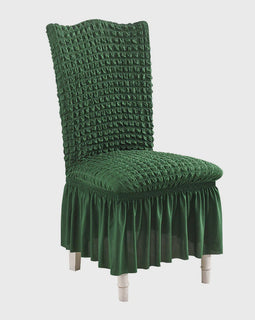 Dark Green Chair Cover Seat Protector with Ruffle Skirt