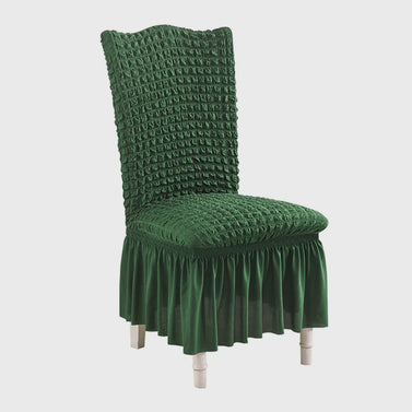 Dark Green Chair Cover Seat Protector with Ruffle Skirt
