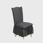 Dark Grey Chair Cover Seat Protector with Ruffle Skirt