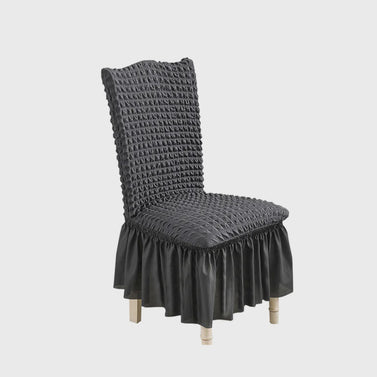 Dark Grey Chair Cover Seat Protector with Ruffle Skirt
