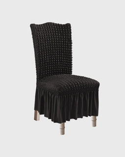 Black Chair Cover Seat Protector with Ruffle Skirt
