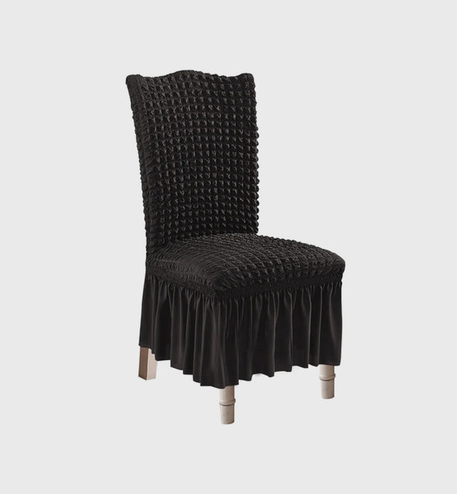 Black Chair Cover Seat Protector with Ruffle Skirt