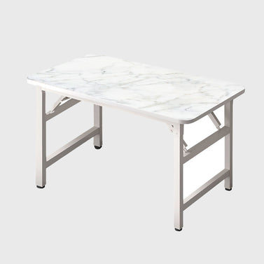 SOGA 120x60x75cm White Foldable Computer Study Table Easy Assembly Desk No Chair