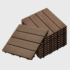 Dark Chocolate DIY Wooden Composite Decking Tiles  Set of 11