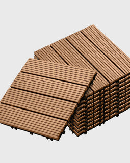 Coffee DIY Wooden Composite Decking Tiles  Set of 11