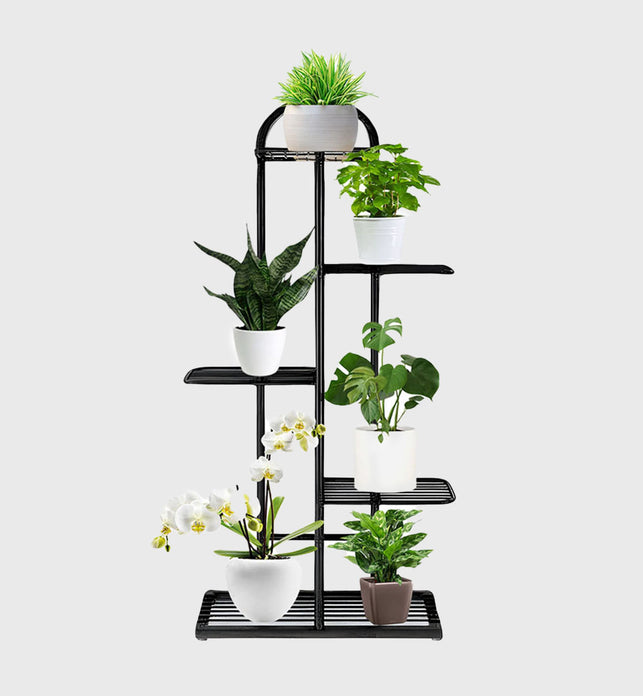 5 Tier Black Metal Plant Flowerpot Display Rack