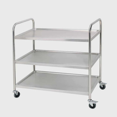 3 Tier Stainless Steel Utility Cart Round 86x54x94cm Large
