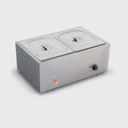Stainless Steel 2 X 1/2 GN Pan Electric Bain-Marie Food Warmer with Lid