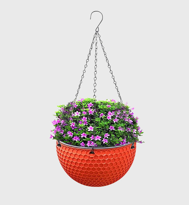 Red Medium Hanging Flower Pot