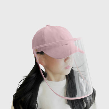 Outdoor Protective Hat Full Face HD Shield Cover Kids Pink