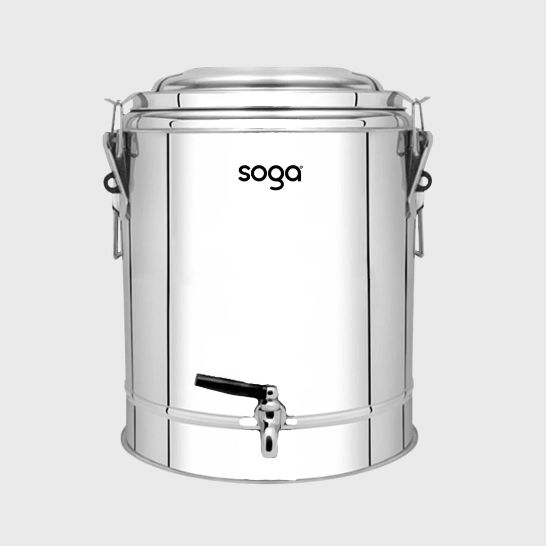 SOGA 40L Stainless Steel Insulated Stock Pot Dispenser Hot & Cold Beverage Container With Tap