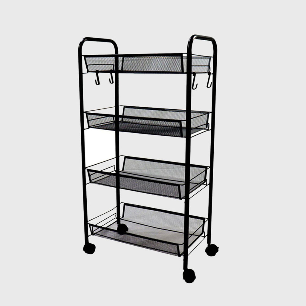 4 Tier Steel Mesh Kitchen Cart