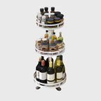 3 Tier White Round Multi-Function Kitchen Seasoning Organiser Shelf