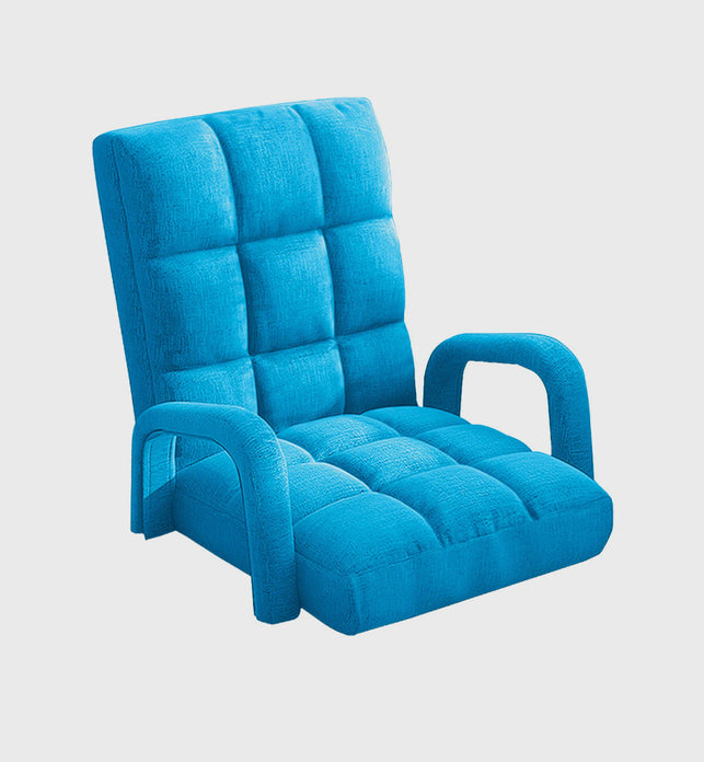 Floor Recliner Lazy Chair with Armrest Blue