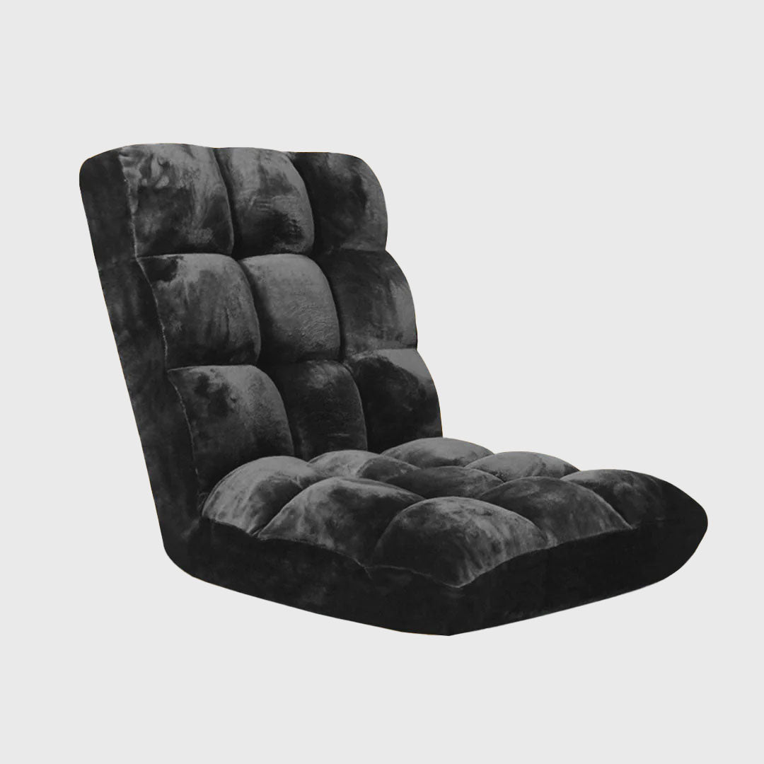 Floor Recliner Folding Lounge Black