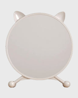 SOGA 40cm White Smart Makeup Bedroom Table Mirror Cat Ear Style No LED Light