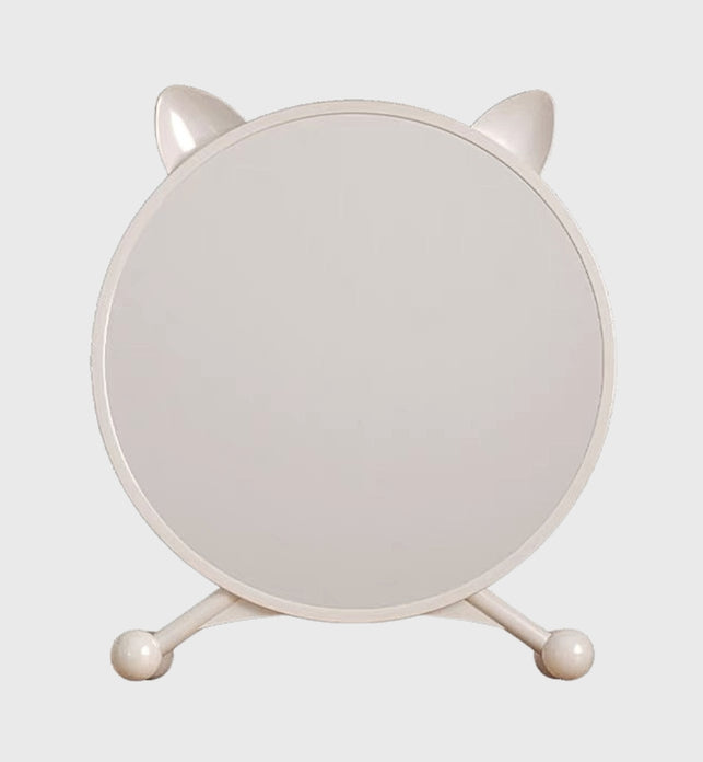 SOGA 40cm White Smart Makeup Bedroom Table Mirror Cat Ear Style No LED Light