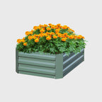 100cm Square Galvanized Raised Garden Bed Green