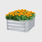 90cm Square Galvanized Raised Garden Bed Silver